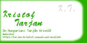 kristof tarjan business card